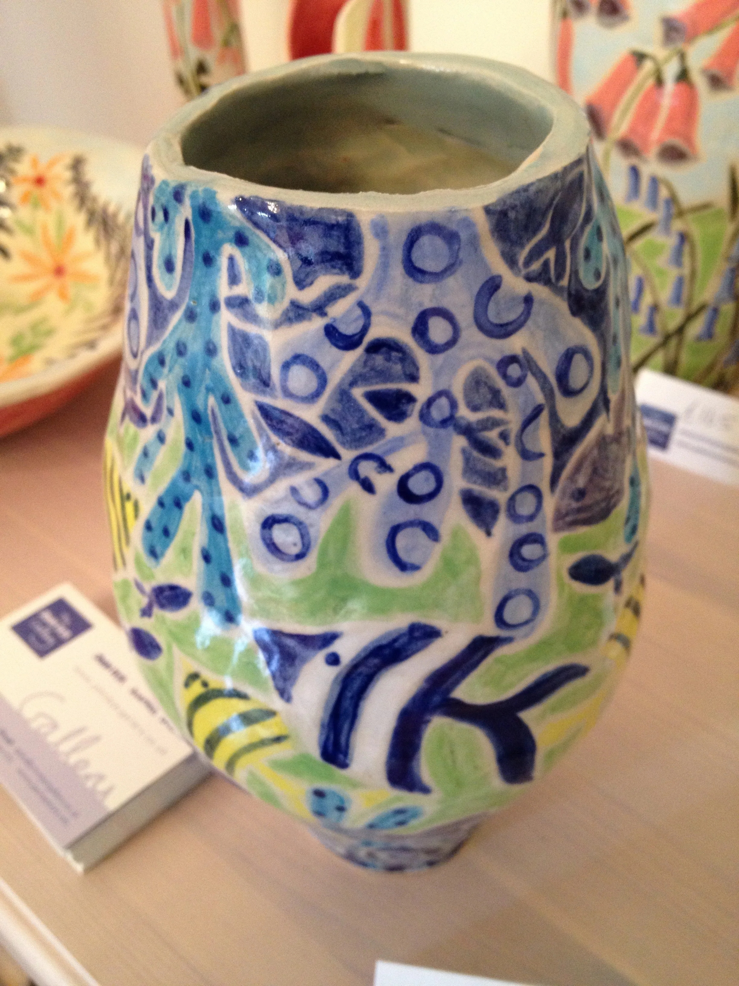 Joanne Short Ceramic Vase. Fish - Image 3