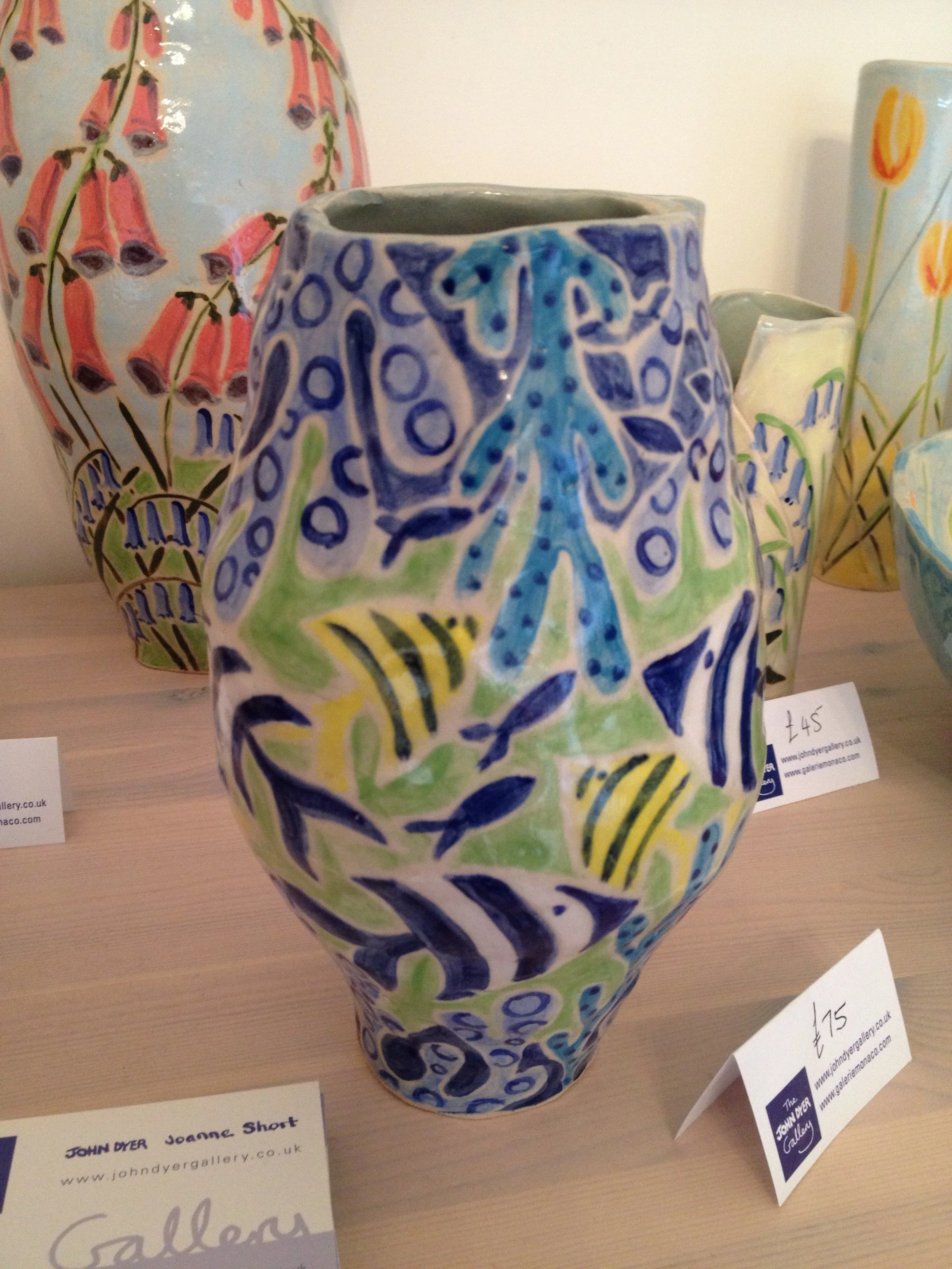 Joanne Short Ceramic Vase. Fish - Image 5