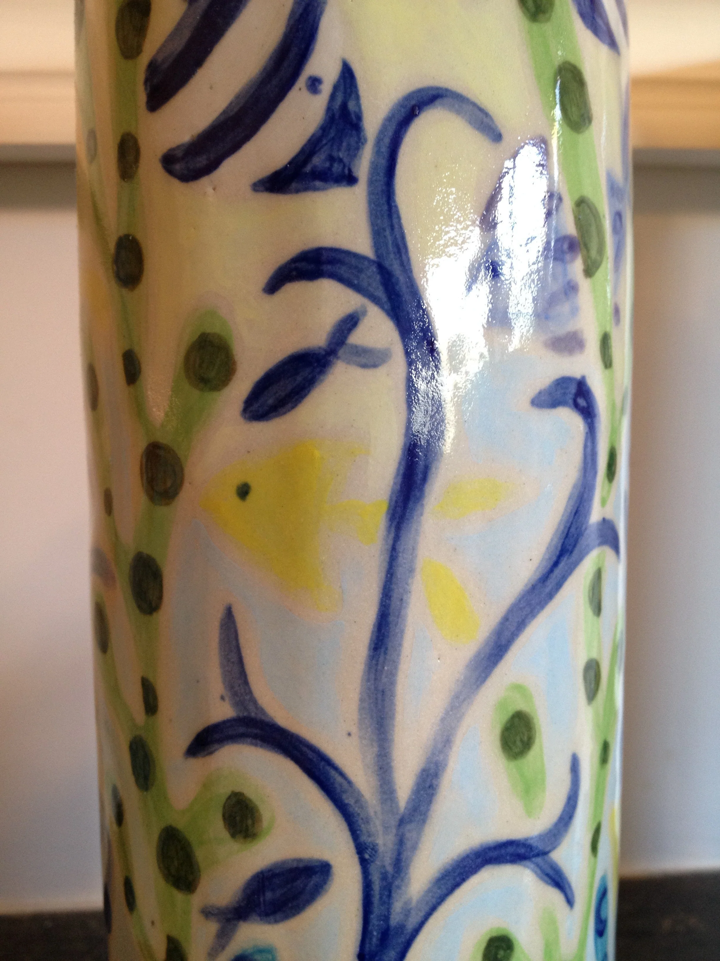 Joanne Short Ceramic Vase from Cornwall. Cornish Fish and Seaweed - Image 3