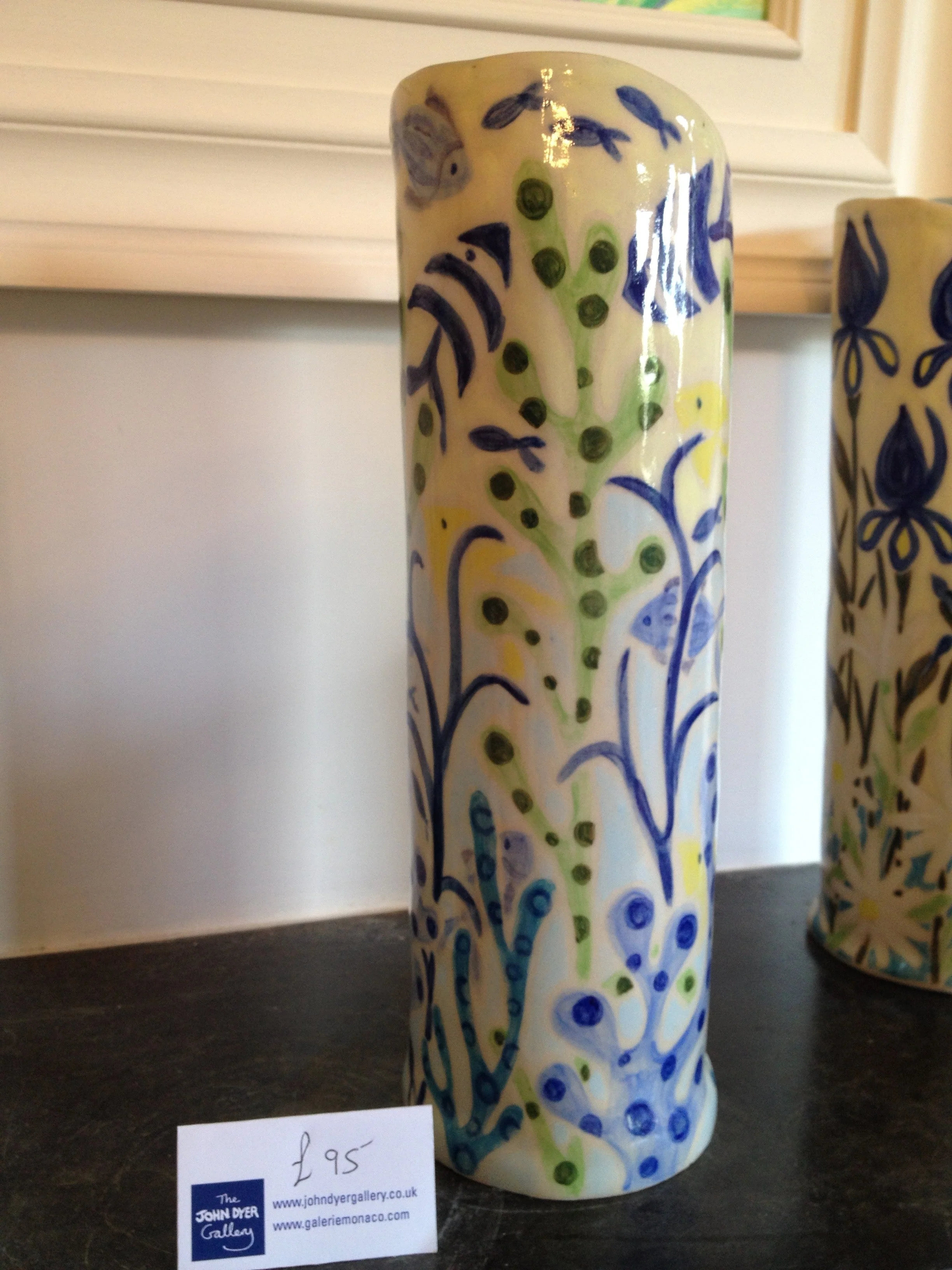 Joanne Short Ceramic Vase from Cornwall. Cornish Fish and Seaweed - Image 7