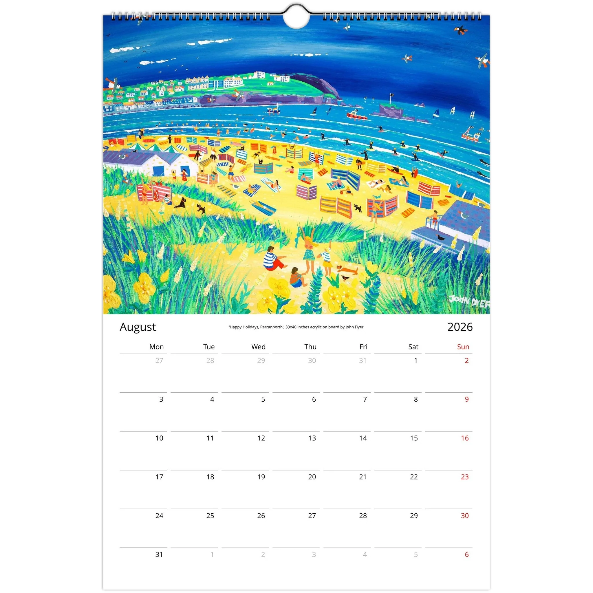 John Dyer 2026 11 x 16.5 inch Cornwall Art Wall Calendar (USA & CANADA) - Image 9