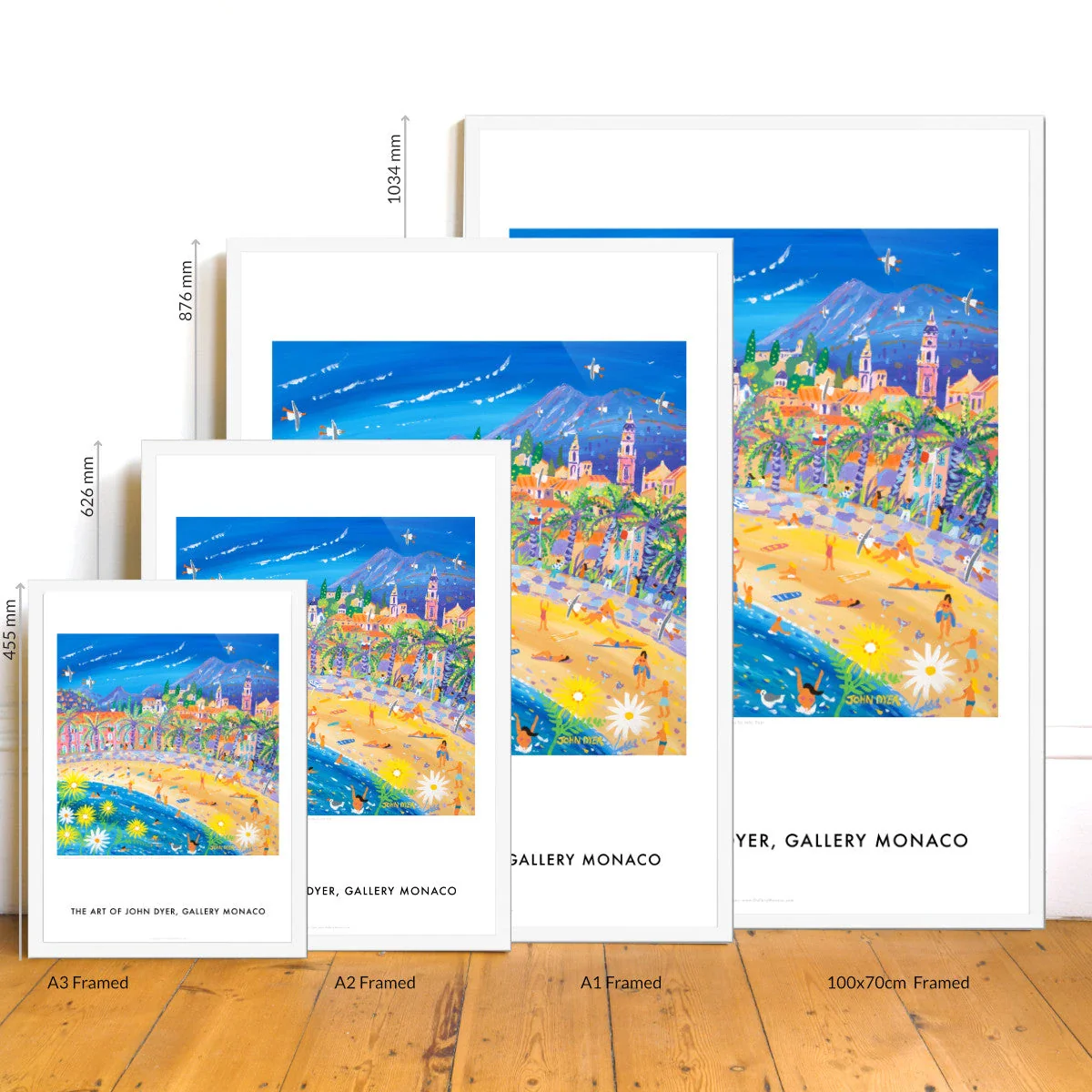 John Dyer Art Poster Print. Gallery Monaco Range. Bathing Babes and Summer Flowers, Menton, France - Image 3