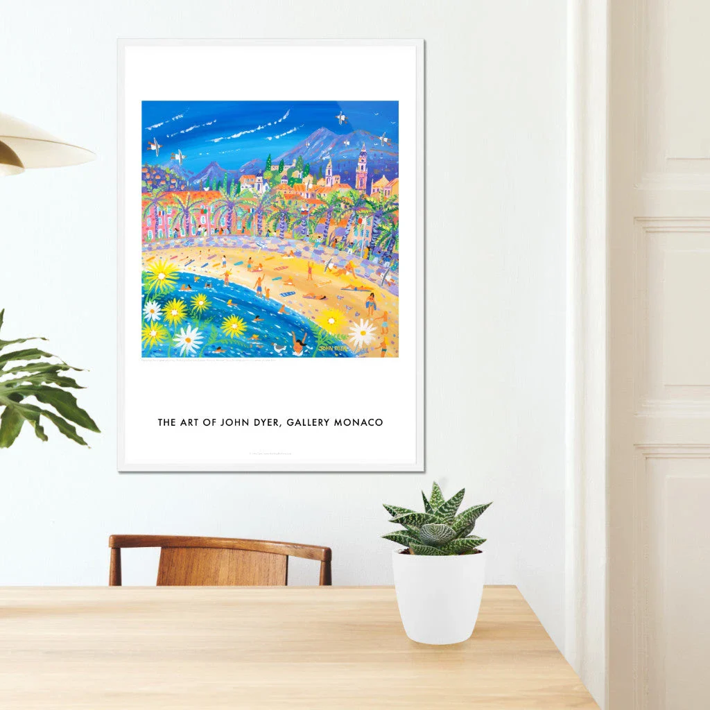 John Dyer Art Poster Print. Gallery Monaco Range. Bathing Babes and Summer Flowers, Menton, France - Image 7