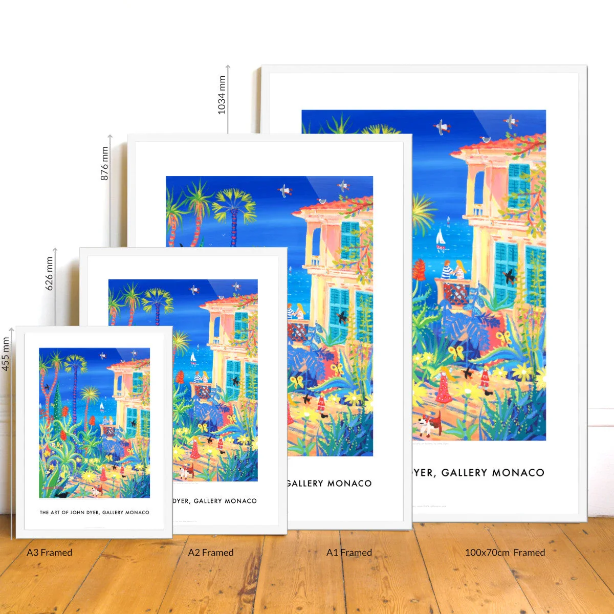 John Dyer Art Poster Print. Gallery Monaco Range. 'Chasing Butterflies in the Garden, Menton'. Côte d'Azur Art France - Image 3