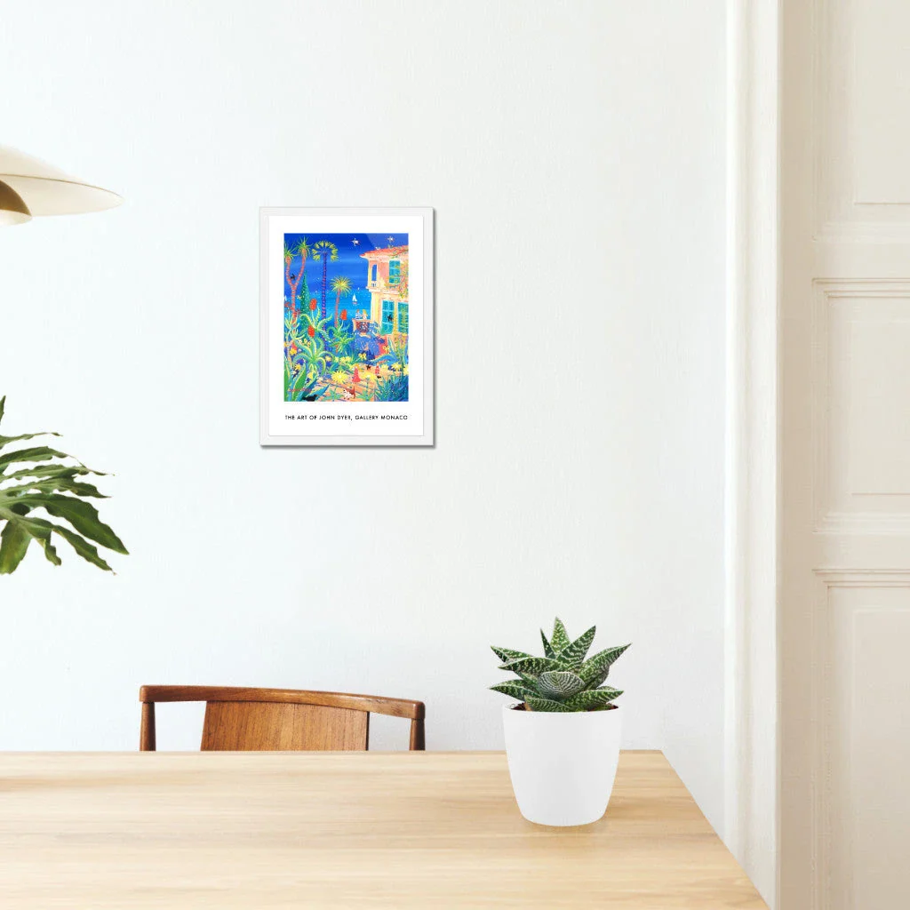 John Dyer Art Poster Print. Gallery Monaco Range. 'Chasing Butterflies in the Garden, Menton'. Côte d'Azur Art France - Image 4