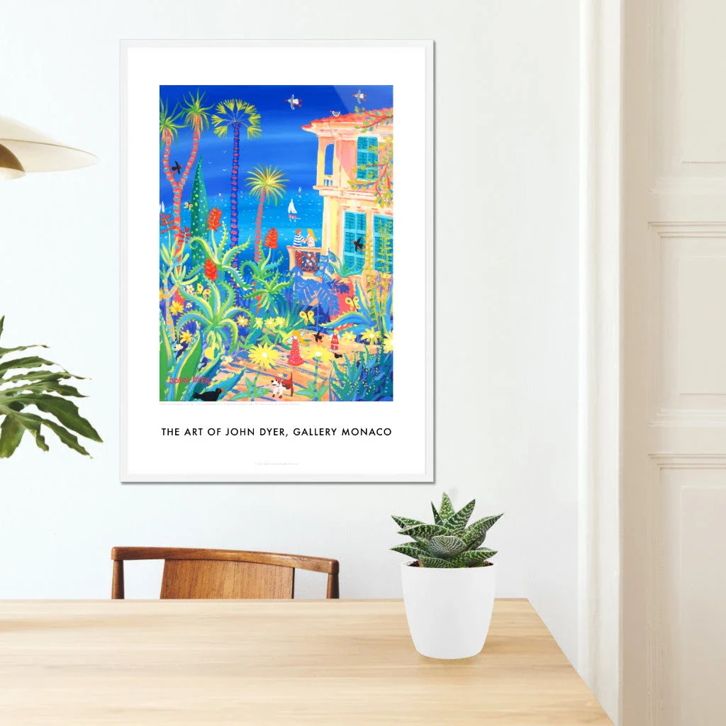 John Dyer Art Poster Print. Gallery Monaco Range. 'Chasing Butterflies in the Garden, Menton'. Côte d'Azur Art France - Image 7
