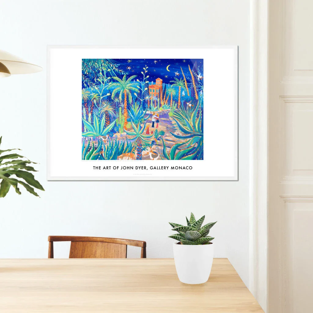 John Dyer Art Poster Print. Gallery Monaco Range. Love under an Italian Moon, Giardini Hanbury Garden, Italy - Image 7
