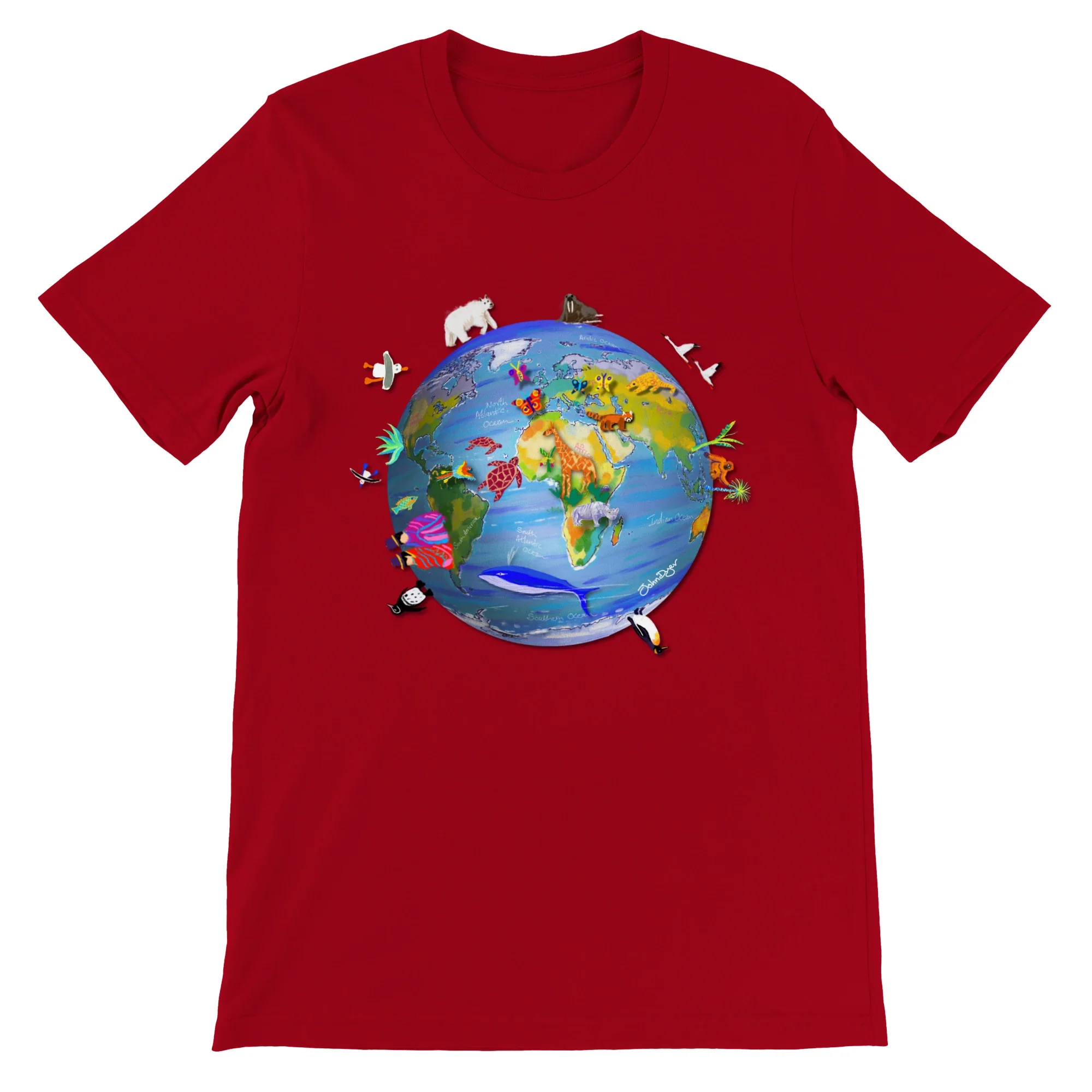 Earth Art T-Shirt by Artist John Dyer. Climate Change and Wildlife - Last Chance to Paint - Image 11