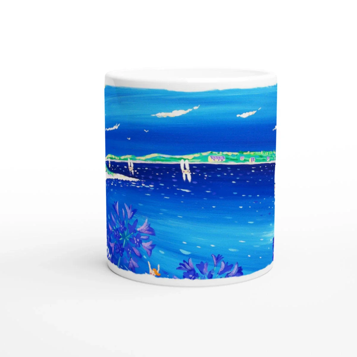 John Dyer Ceramic Cornish Art Mug. Agapanthus, Pentle Bay, Tresco, Isles of Scilly - Image 4