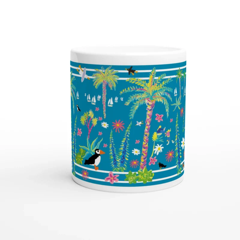 John Dyer Ceramic Cornish Art Mug . Summertime Island, Tresco, Isles of Scilly, Cornwall. - Image 5