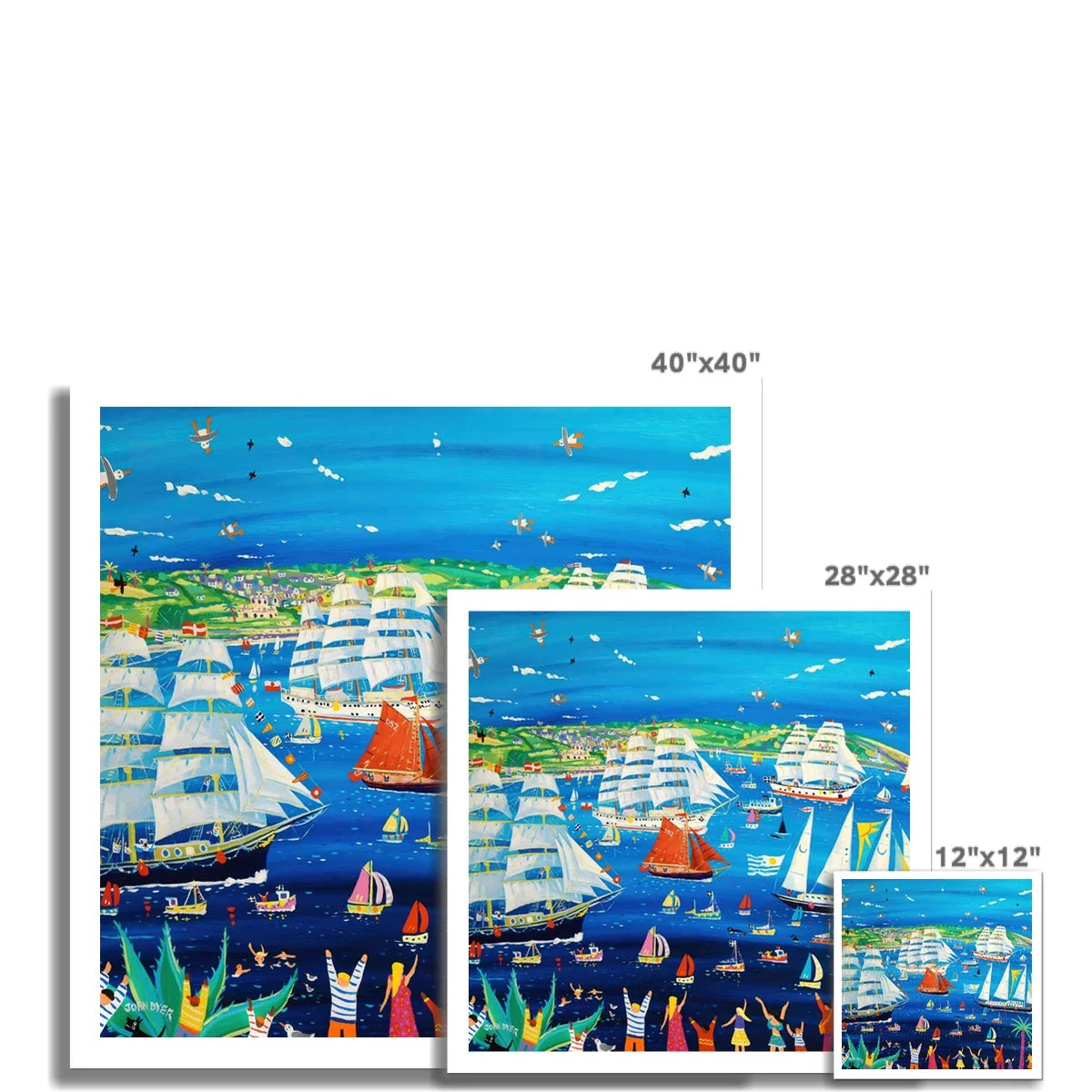 John Dyer Fine Art Print. Open Edition Cornish Art Print. Falmouth Tall Ships Races 2023. Cornwall Art Gallery - Image 2