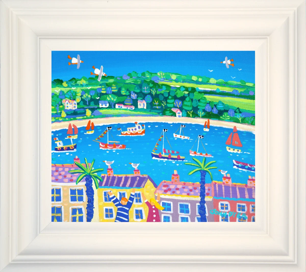 John Dyer Painting. Boats on the River, Falmouth. - Image 2