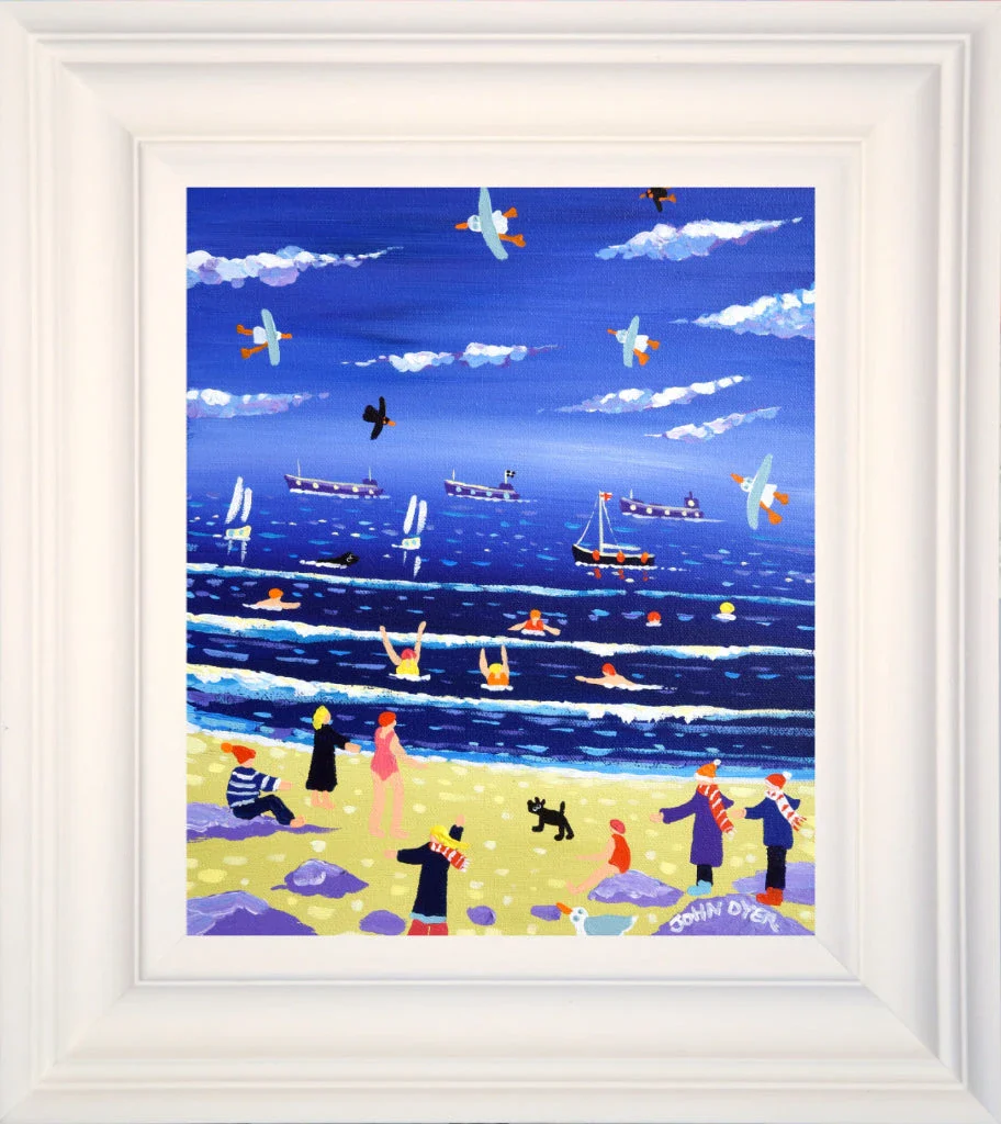 John Dyer Painting. Chilly Dippers.
12 x 10 inches, acrylic on canvas - Image 2