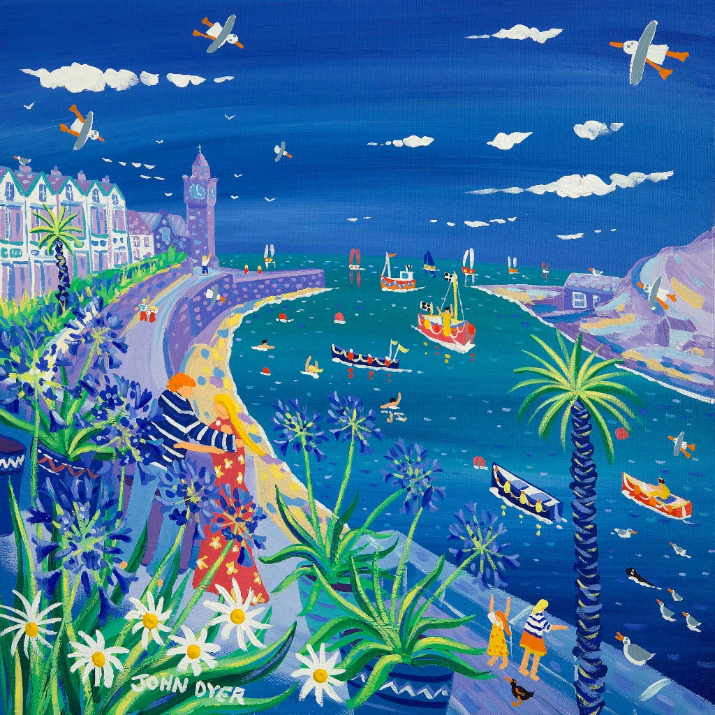 John Dyer Painting. Harbour Love, Porthleven.  24 x 24 inches, acrylic on canvas