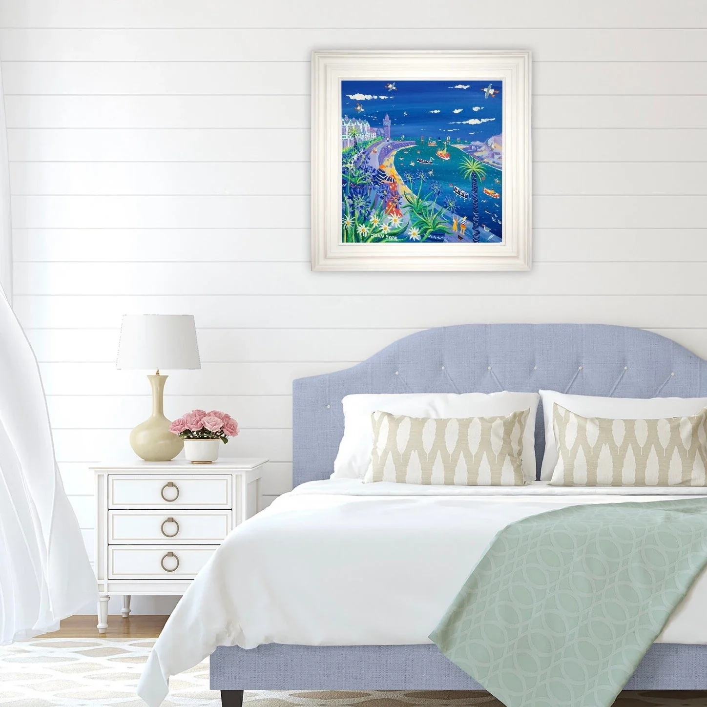 John Dyer Painting. Harbour Love, Porthleven.  24 x 24 inches, acrylic on canvas - Image 5