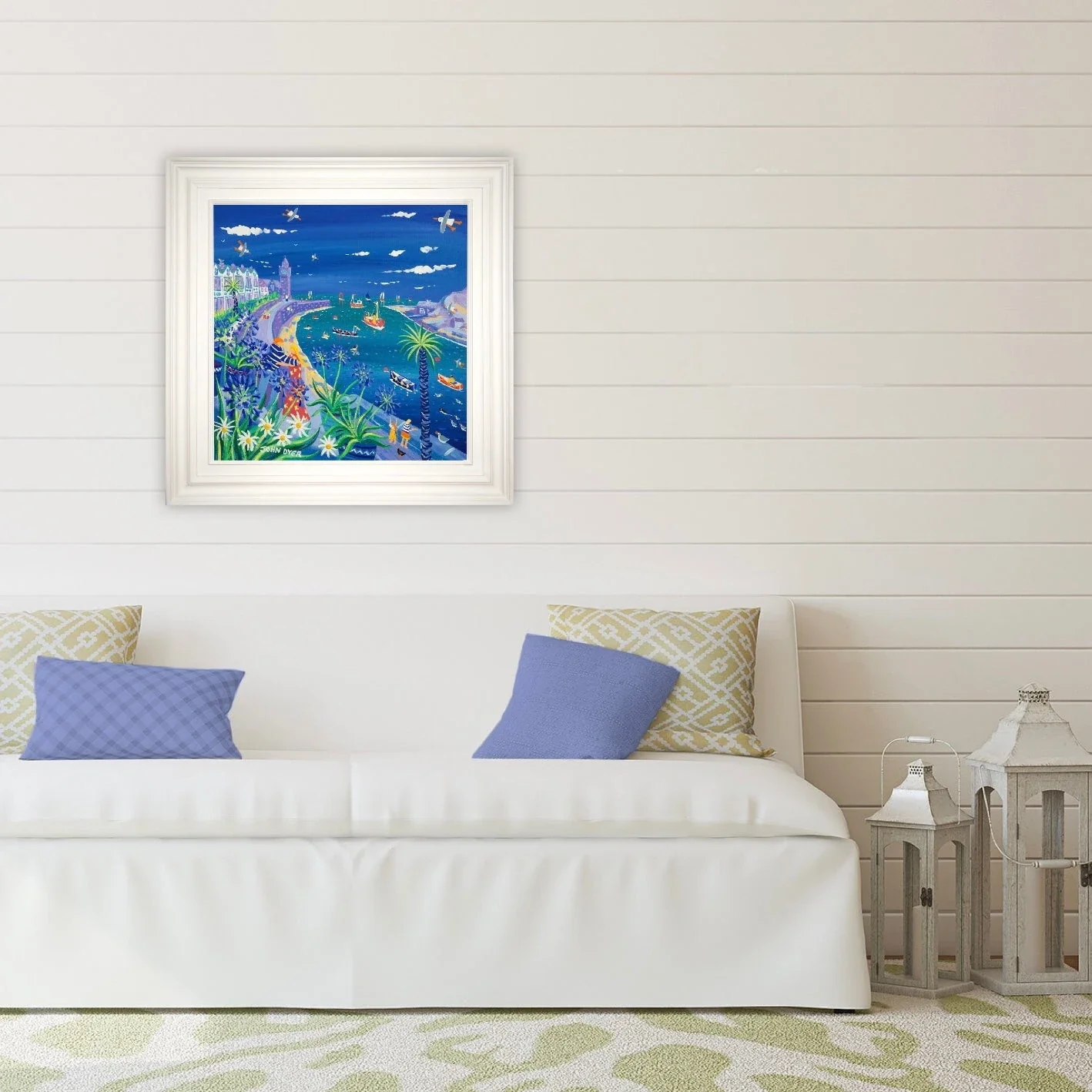John Dyer Painting. Harbour Love, Porthleven.  24 x 24 inches, acrylic on canvas - Image 6