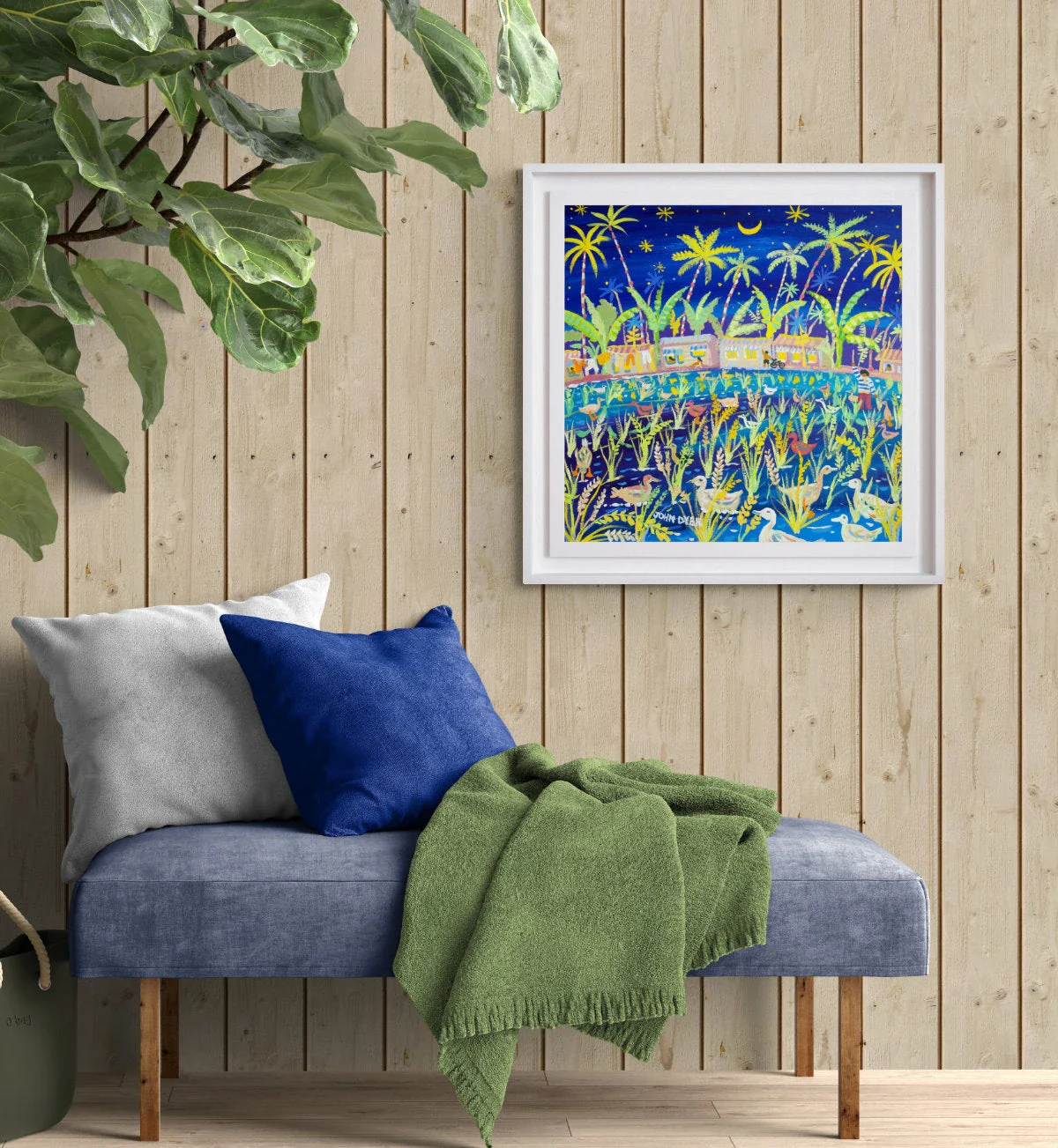 'Paddy Paddling, the Philippines Rice Harvest'. 24x24 inches acrylic on canvas. Paintings of Philippines by John Dyer from our Online Art Gallery - Image 3