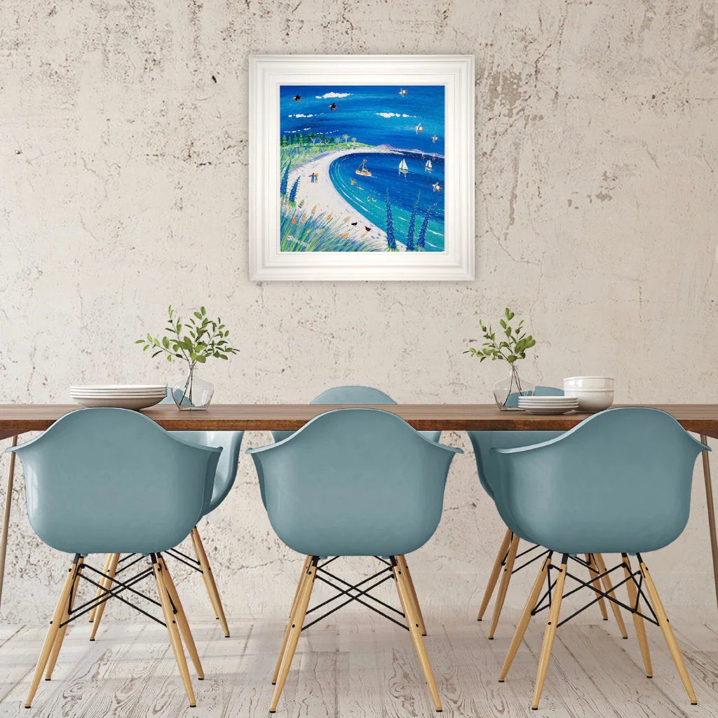 John Dyer Painting. Sparkling Blue Sea, Pentle Bay, Tresco.  24 x 24 inches, acrylic on canvas - Image 4