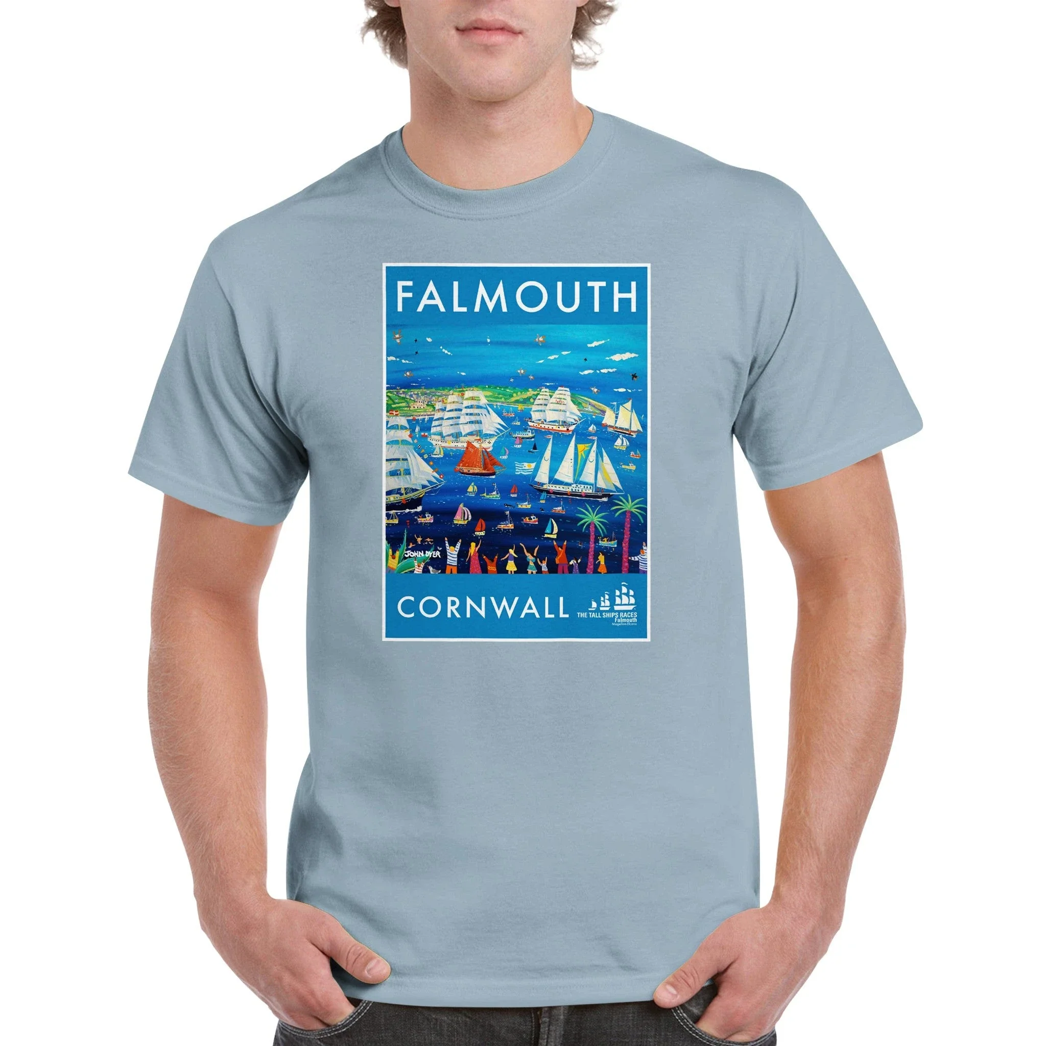 John Dyer Unisex Falmouth Tall Ships Art T-Shirt. 'Tall Ships and Small Ships 2023'. Cornwall Art Gallery - Image 5