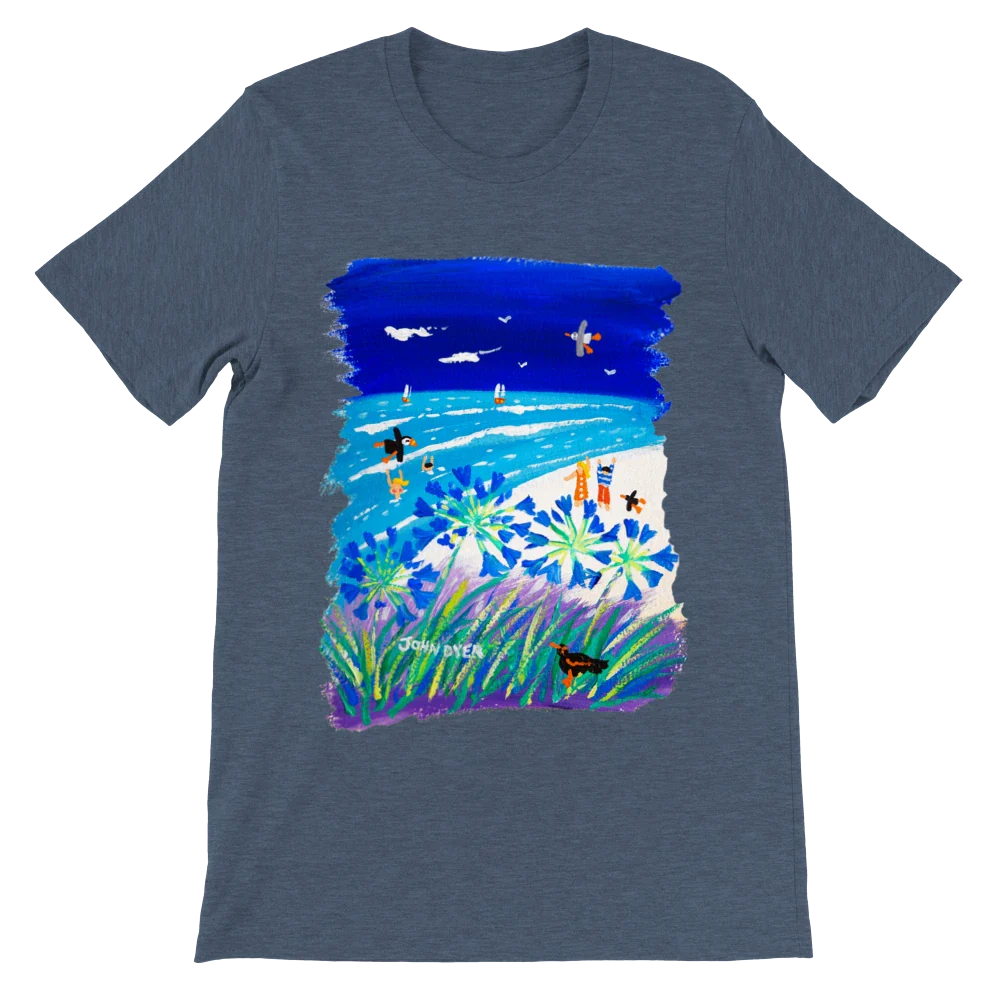 John Dyer Unisex Seaside Art Cornwall T-Shirt. 'Tresco Island'. Cornwall Art Gallery - Image 3