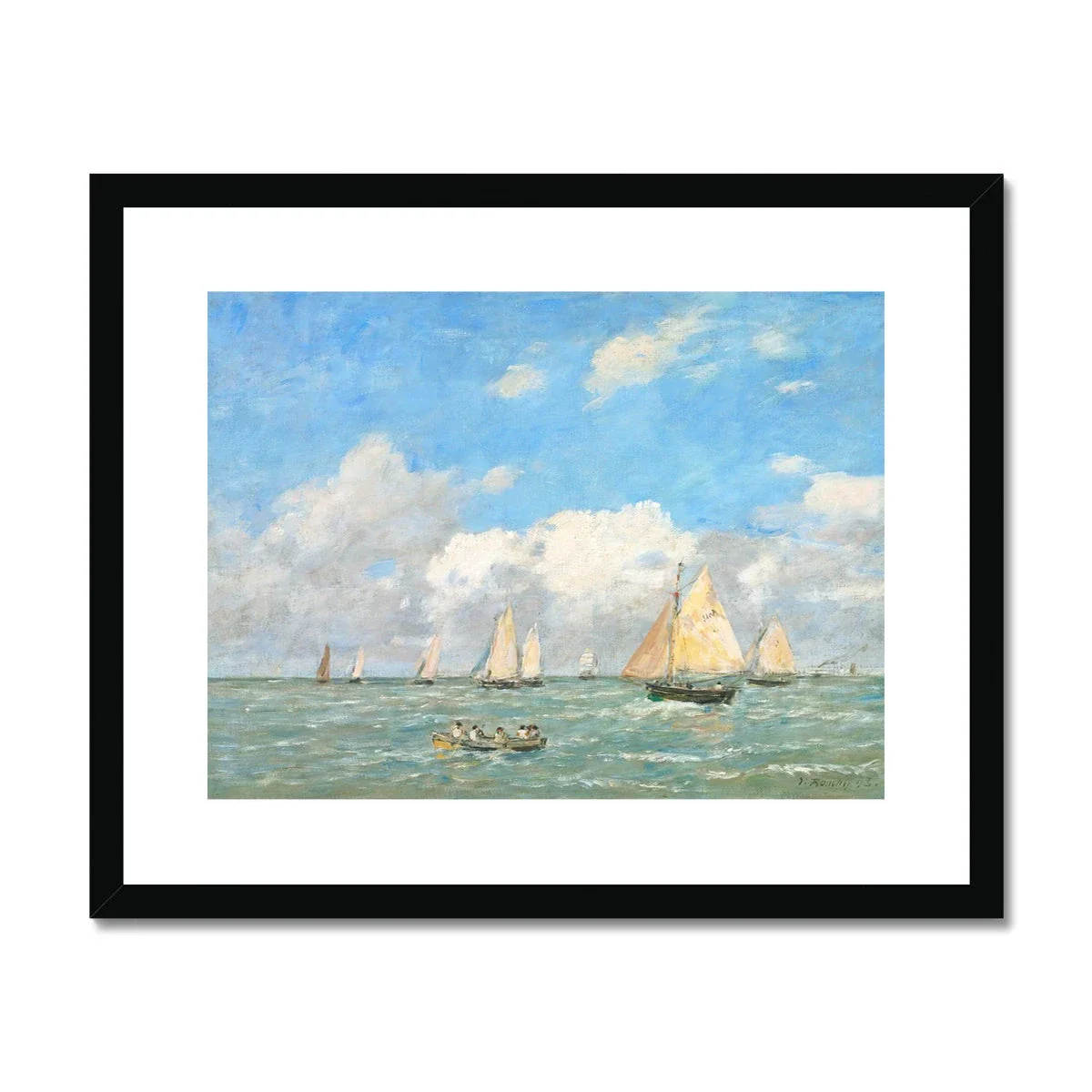 'La Sortie des Barques à Trouville' by Eugène Boudin. Framed Open Edition Fine Art Print. Historic Art - Image 2