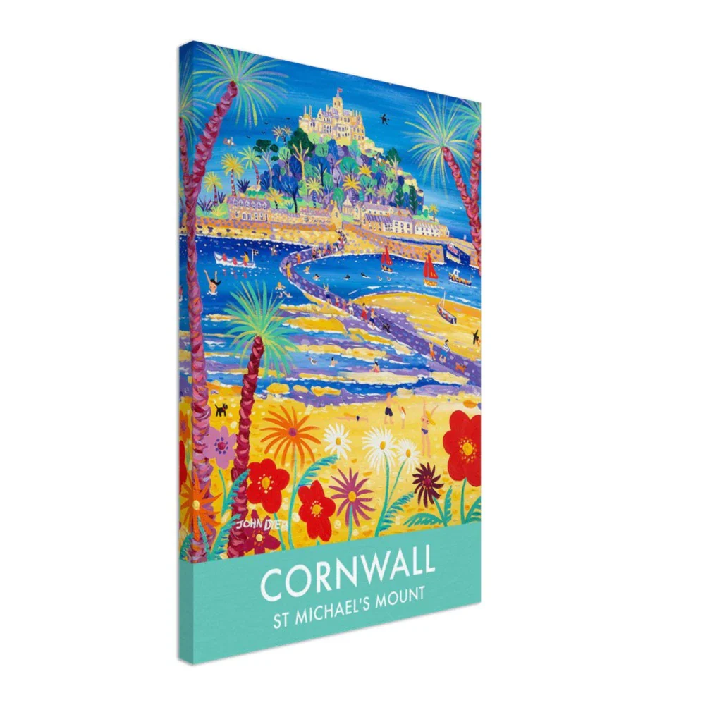 Canvas Art Print by John Dyer of Marazion Beach and St Michael's Mount, Cornwall from our Cornwall Art Gallery - Image 6