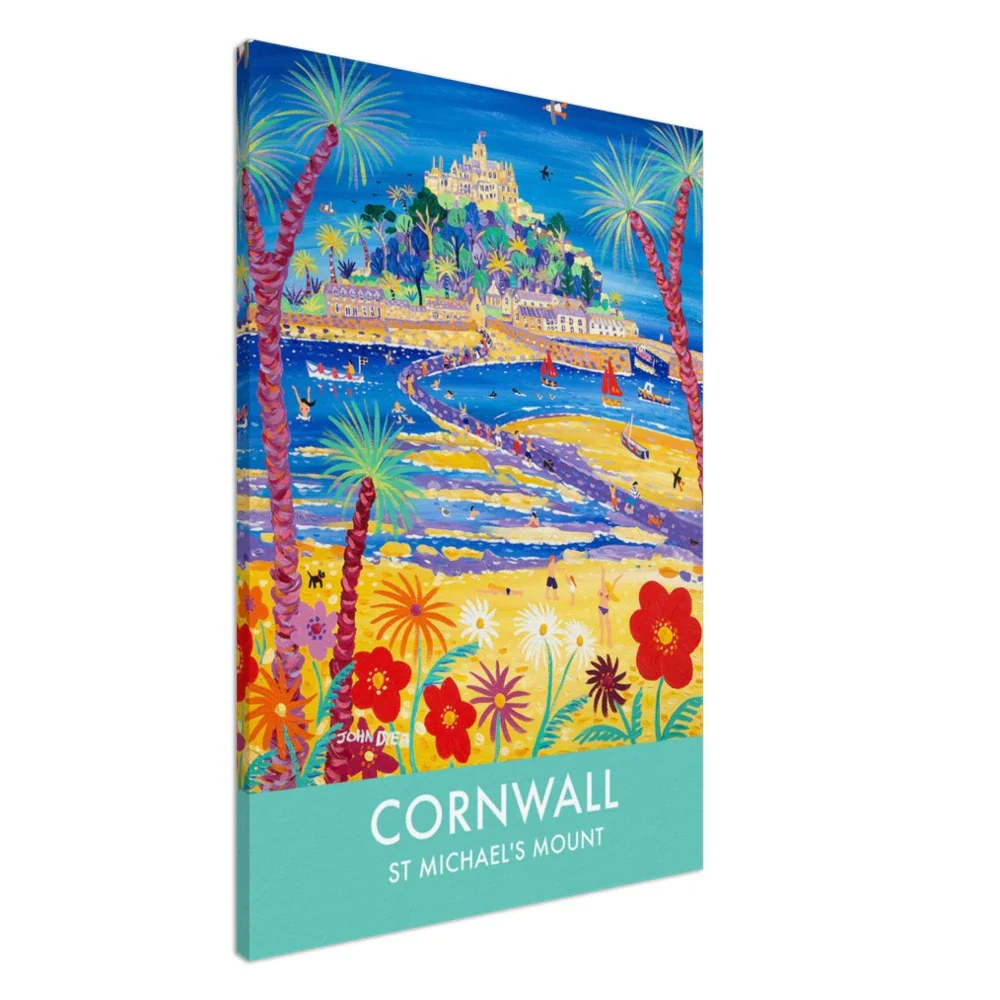 Canvas Art Print by John Dyer of Marazion Beach and St Michael's Mount, Cornwall from our Cornwall Art Gallery - Image 8