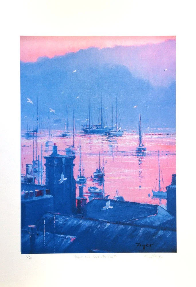 Limited Edition Print. Pink and Blue, Falmouth.  By Ted Dyer - Image 2