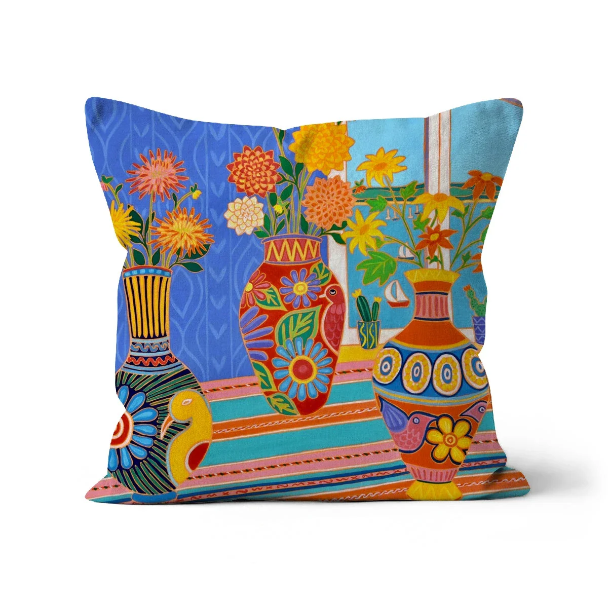 Mexican Fiesta Flowers Cushion by Joanne Short - Image 9