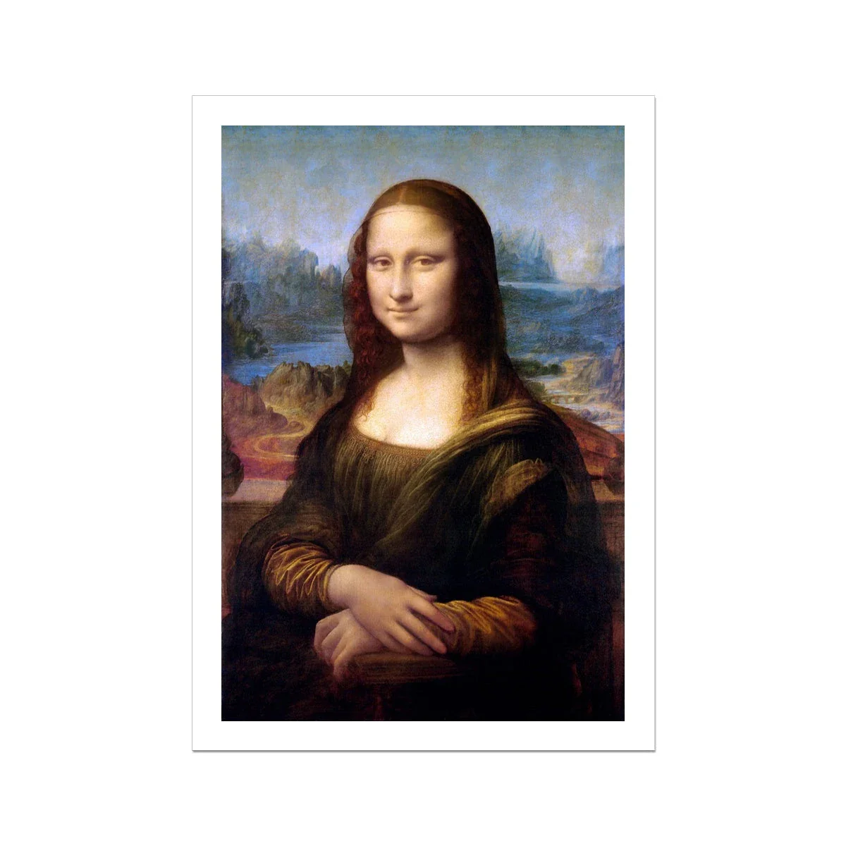 'Mona Lisa' by Leonardo da Vinci . Open Edition Fine Art Print. Art Gallery Historic Art