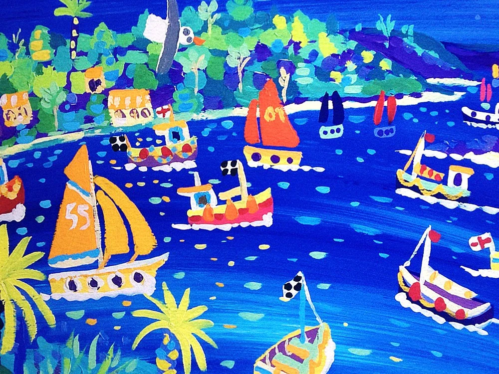 Signed Limited Edition Print by Cornish Artist John Dyer. 'Moon Dance, Helford Passage'. Cornwall Art Gallery Print - Image 5