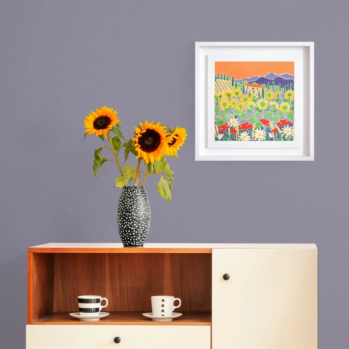 Mountain Flower Garden Sunset, Italy. Original Landscape Painting by Joanne Short. 12 x 12 inches oil on canvas - Image 3