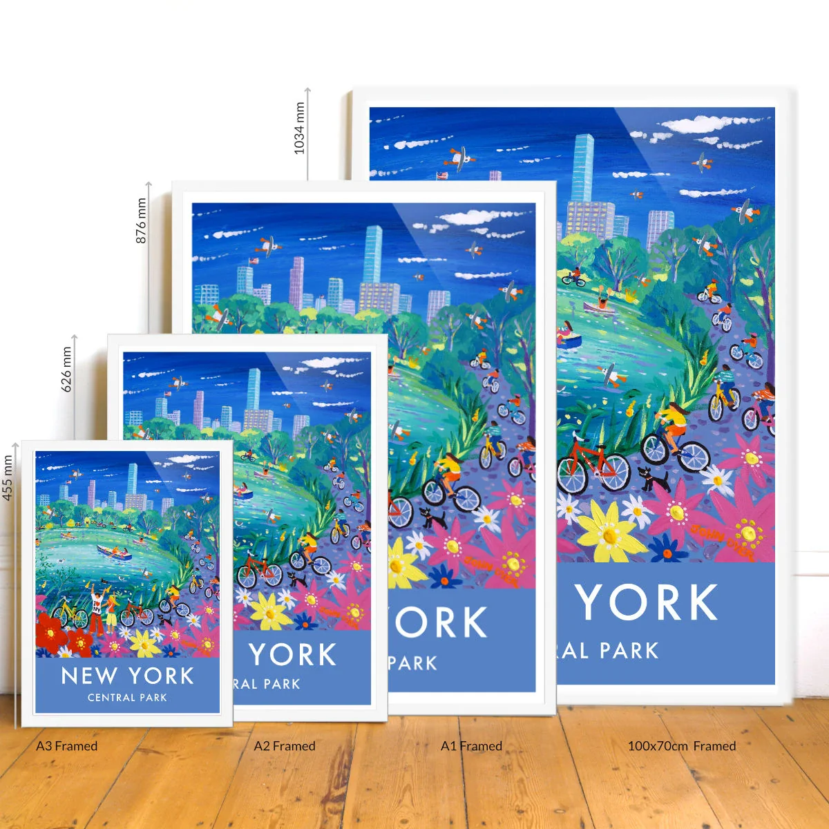 New York City Prints. Central Park Cycling. Art Posters of New York by John Dyer. Wall Art Gallery NY - Image 3