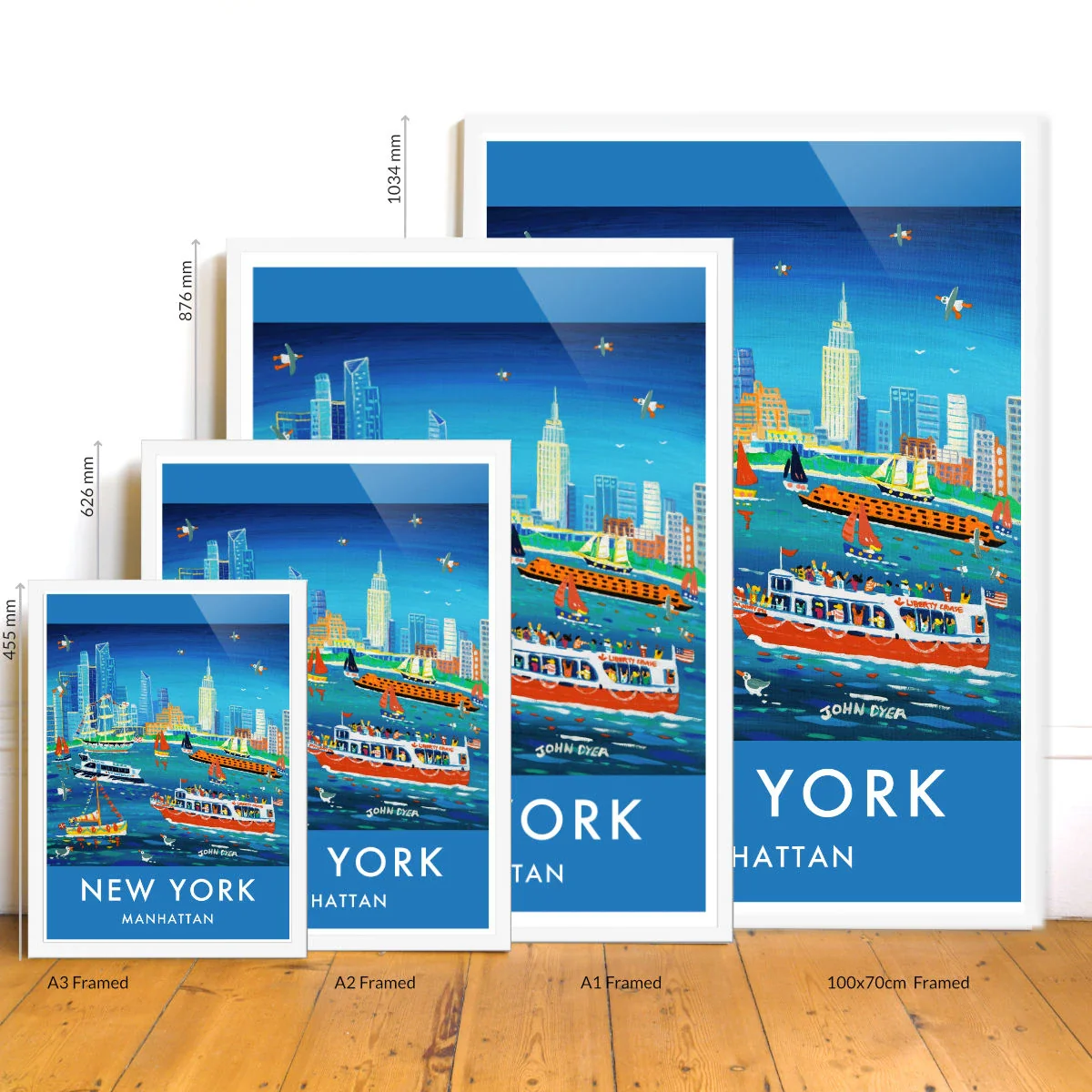 New York City Prints. Manhattan Ferry Boats. Art Posters of New York by John Dyer. Wall Art Gallery NY - Image 3