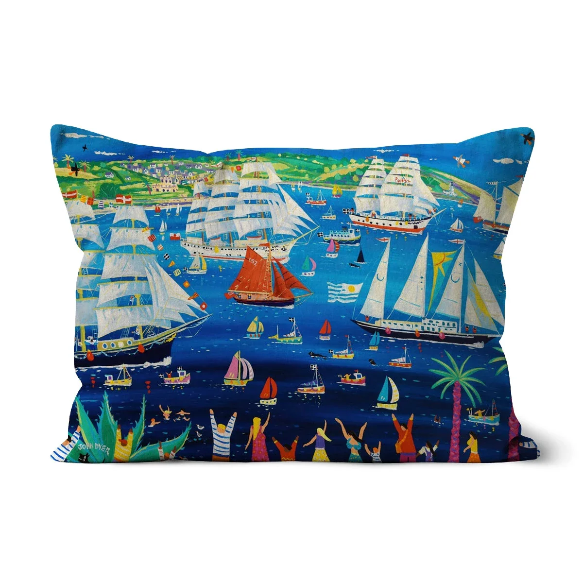 Tall Ships, Falmouth, Cornwall Art Cushion by John Dyer - Image 10