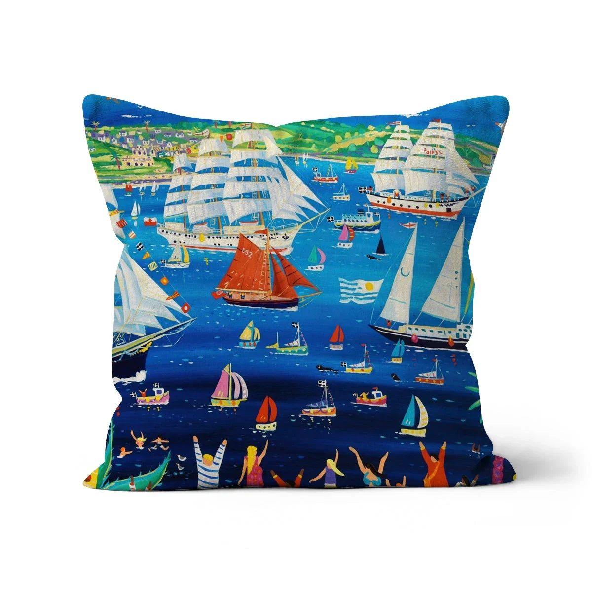 Tall Ships, Falmouth, Cornwall Art Cushion by John Dyer - Image 13