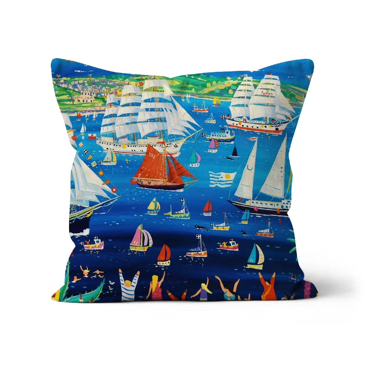 Tall Ships, Falmouth, Cornwall Art Cushion by John Dyer - Image 16