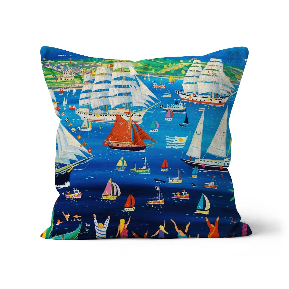 Tall Ships, Falmouth, Cornwall Art Cushion by John Dyer - Image 2