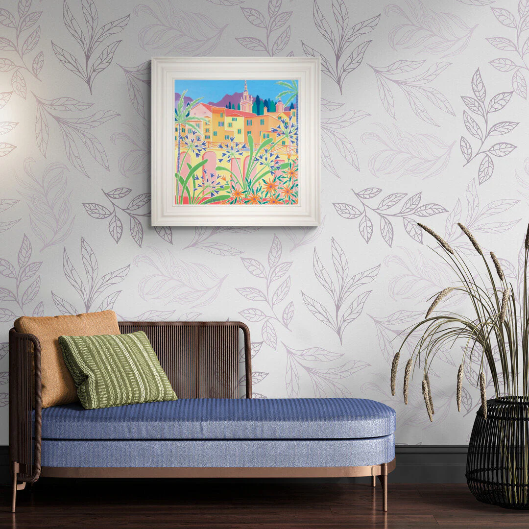 Original Painting by Joanne Short. 'Agapanthus in the Old Town, Menton, France'. 24 x 24 inches oil on canvas - Image 3