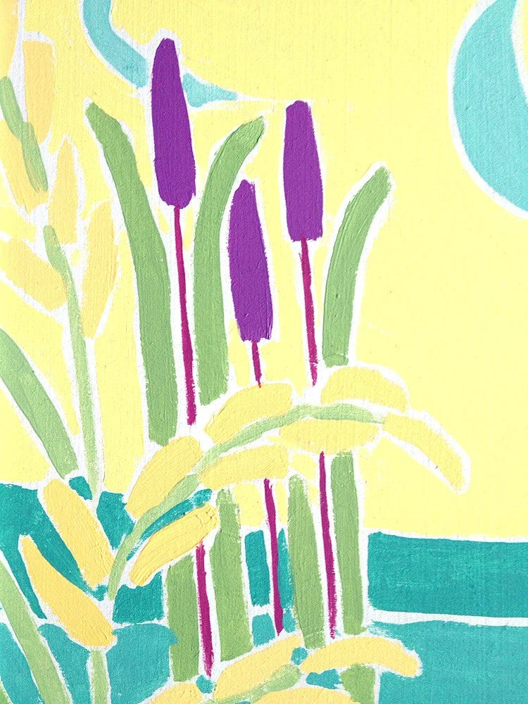 Original Painting by Joanne Short. Grasses and Flowers at Low Tide, the Camel Estuary, Cornwall. - Image 5