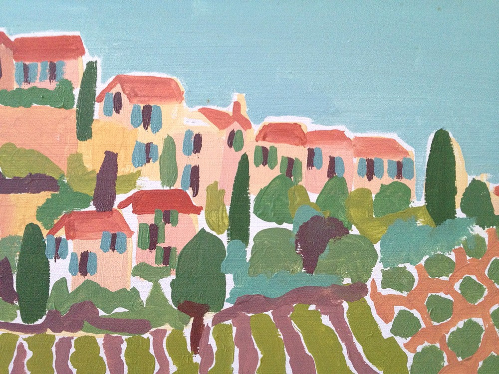 Original Painting by Joanne Short. Patchwork Fields, Faucon. Provence, France. - Image 3