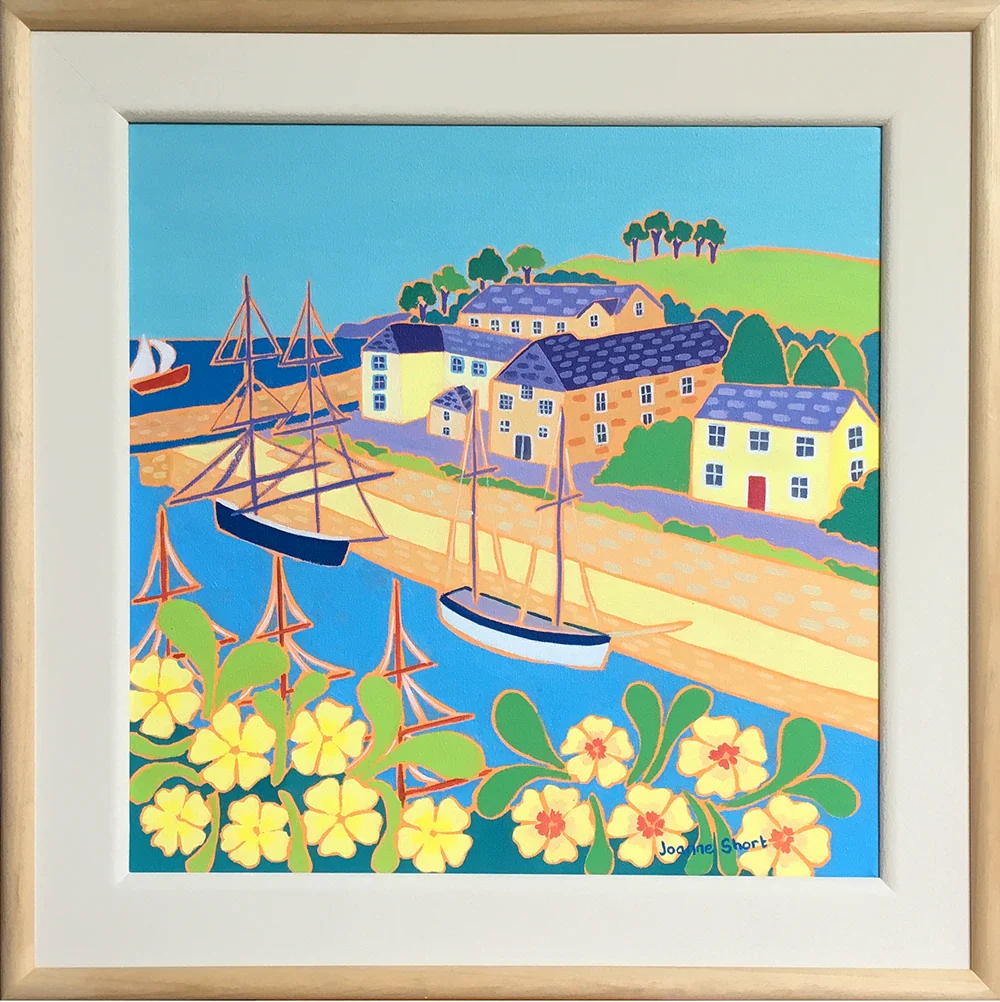 Original Painting by Joanne Short. Tall Ships and Primroses, Charlestown - Image 2