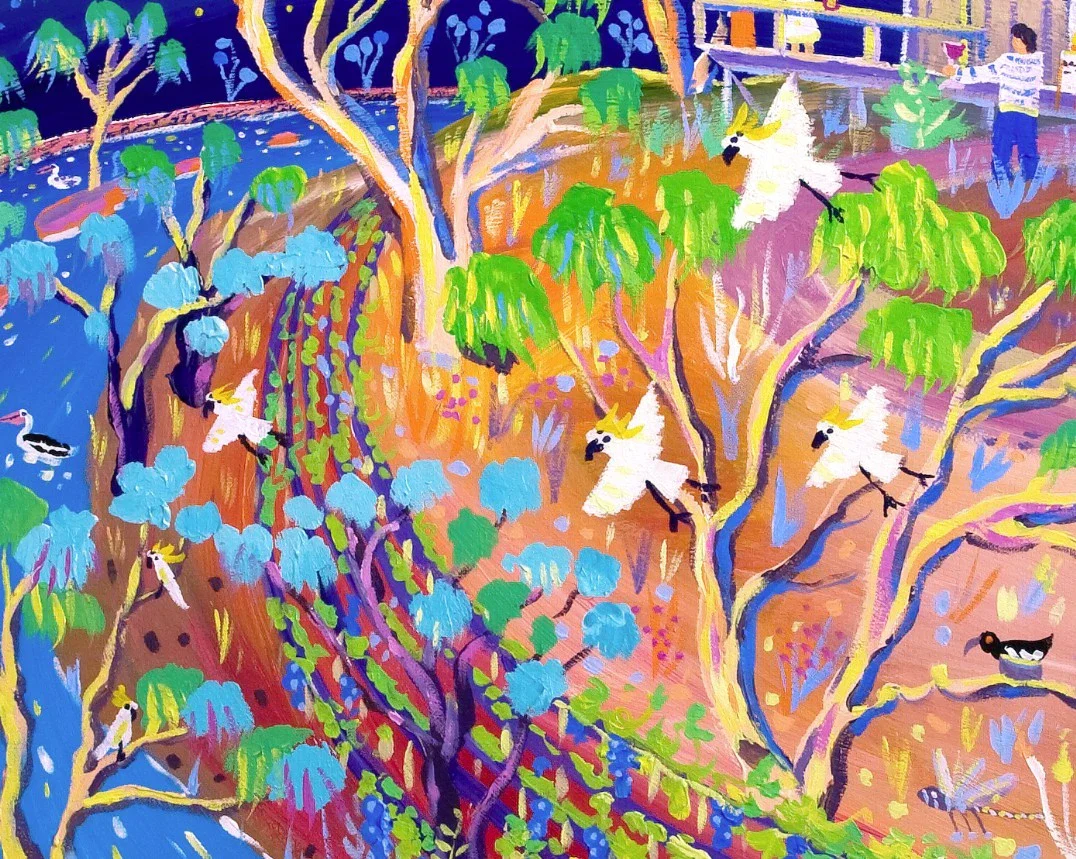 Original Painting by John Dyer. Blue Skies and Blazing Stars, Banrock Station, Australia. - Image 4