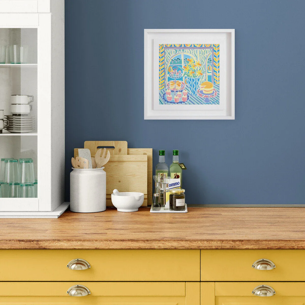 Original still life painting by Joanne Short. Cakes on Plates, Falmouth. - Image 3
