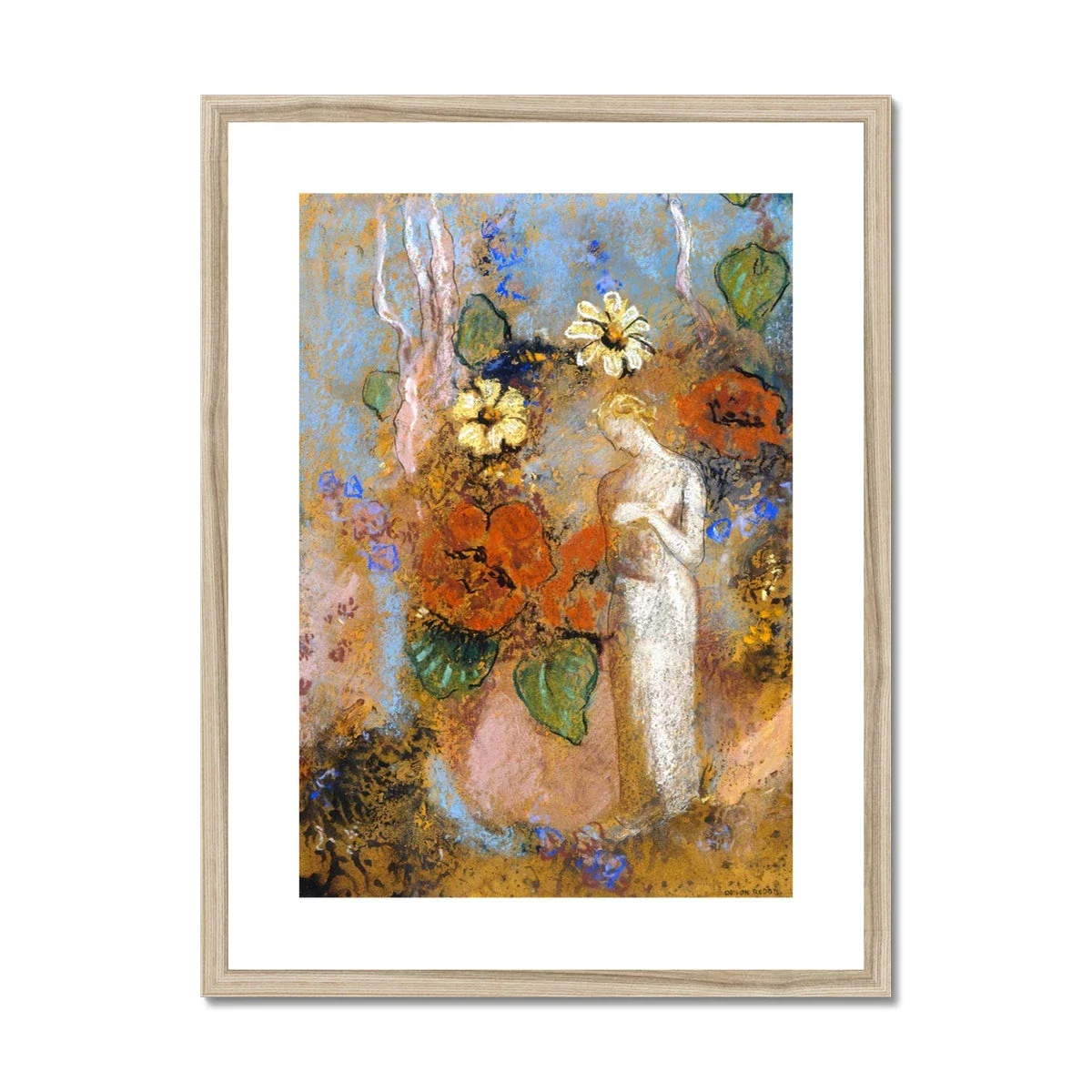 Pandora by Odillon Redon. Greece Artwork Framed Open Edition Art Print. 'Pandora'. Greek Art Gallery Historic Art Print - Image 3