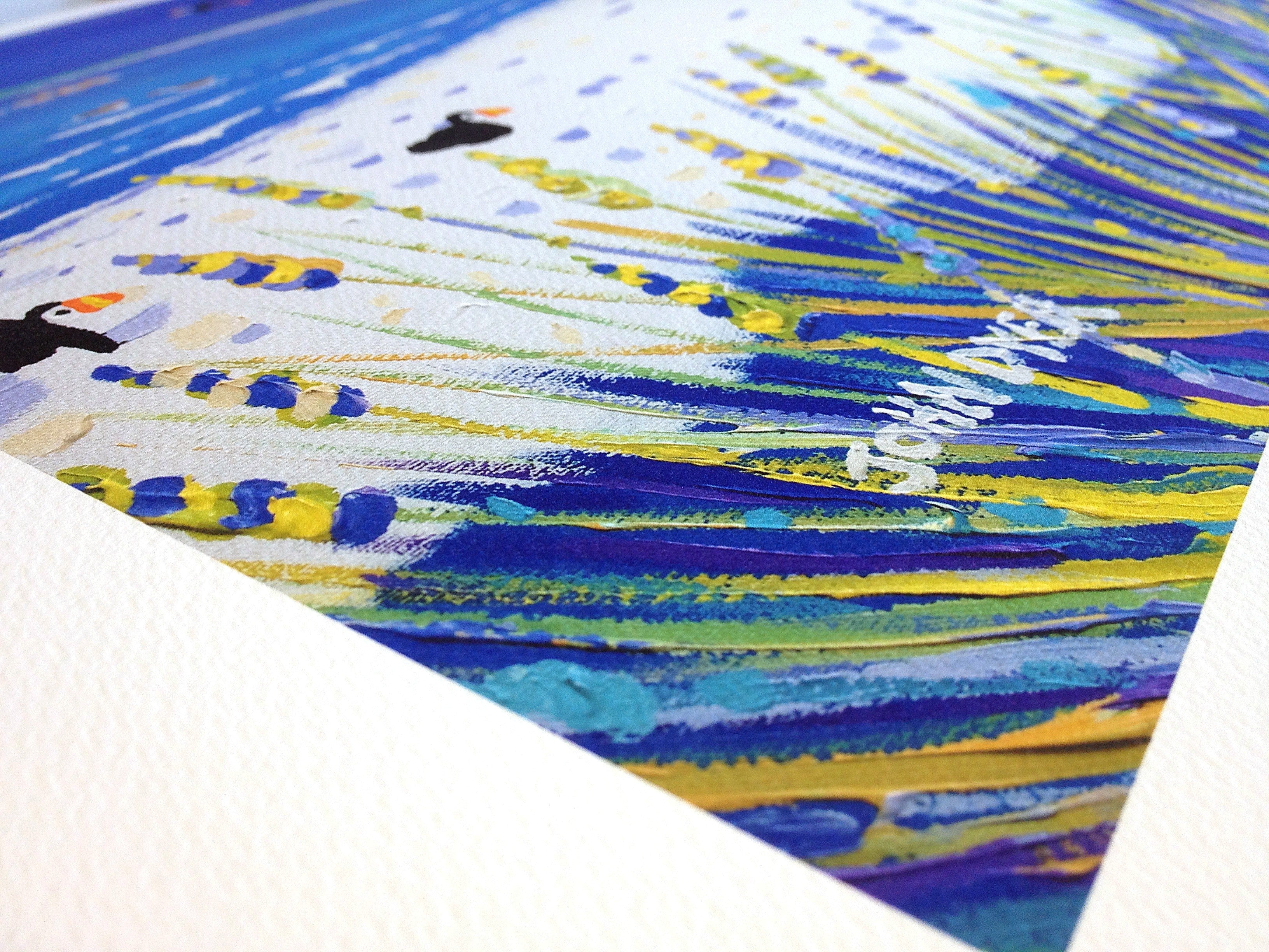 Signed Limited Edition Print by Cornish Artist John Dyer. 'Pentle Bay Days Tresco'. Tresco Art Gallery Beach Print - Image 4