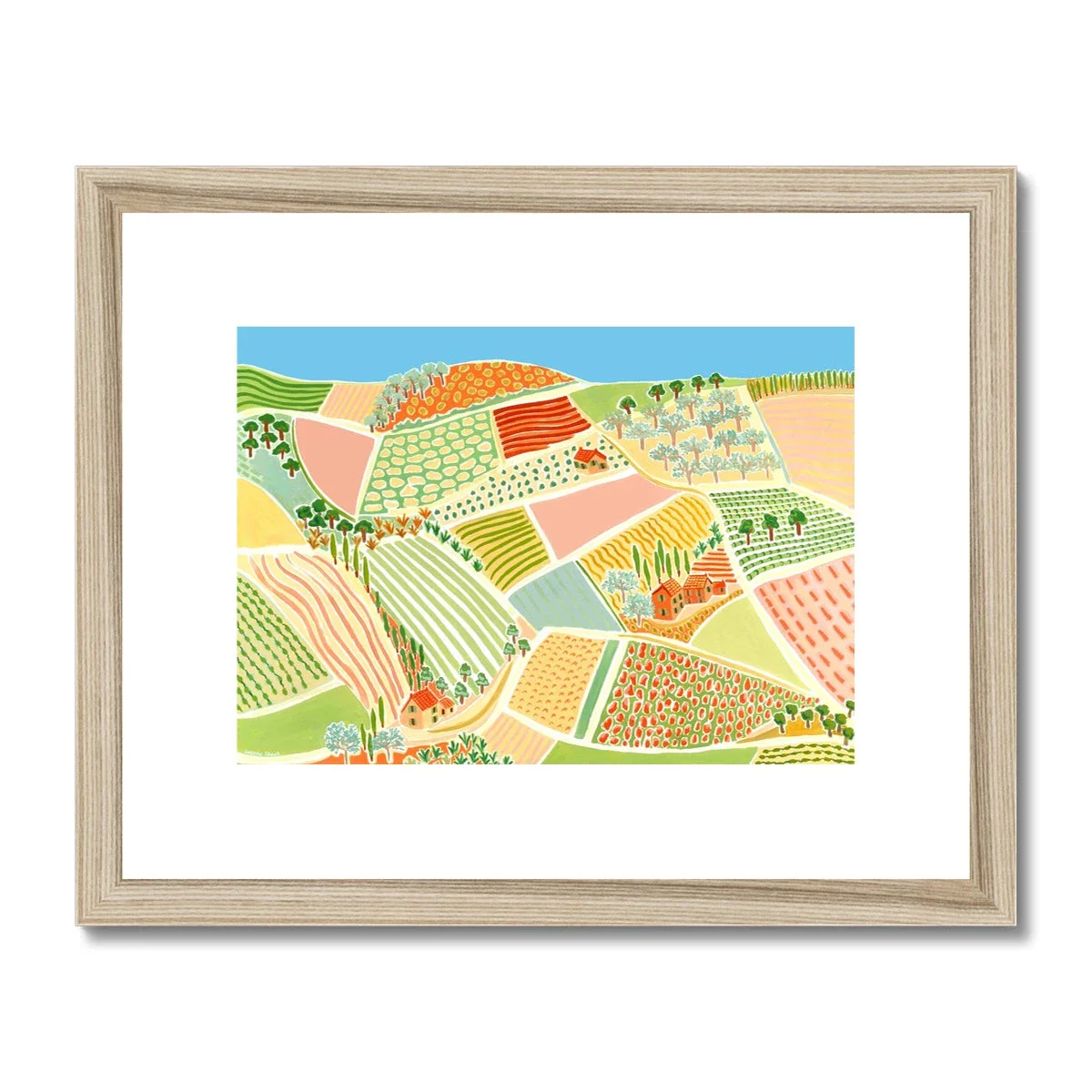 Joanne Short Framed Open Edition French Art Print. 'Rasteau Hillside, Provence'. French Art Gallery - Image 3