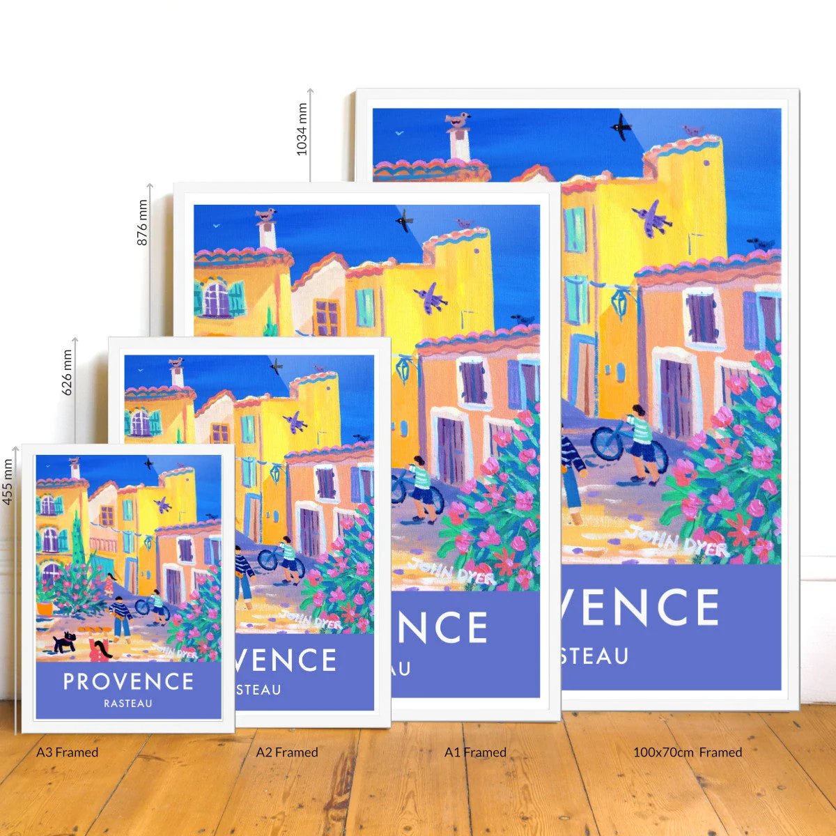 French Wall Art Travel Poster Print by John Dyer. Rasteau Village Provence. - Image 3