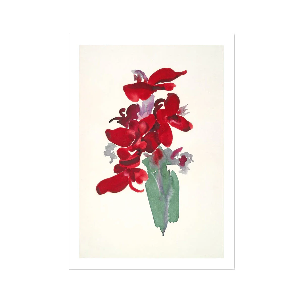 Red Canna Flower by Georgia O’Keeffe. Open Edition Garden Fine Art Print. Historic Art