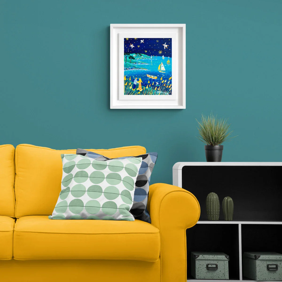 'Roseland Lovers’, 12x10 inches acrylic on canvas. Painting of Cornwall by Cornish Artist John Dyer - Image 3